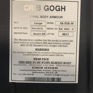 Crib Gogh Level 3 A 9mm Side Body Armour Plates Size Large PMC - Security - Image 3